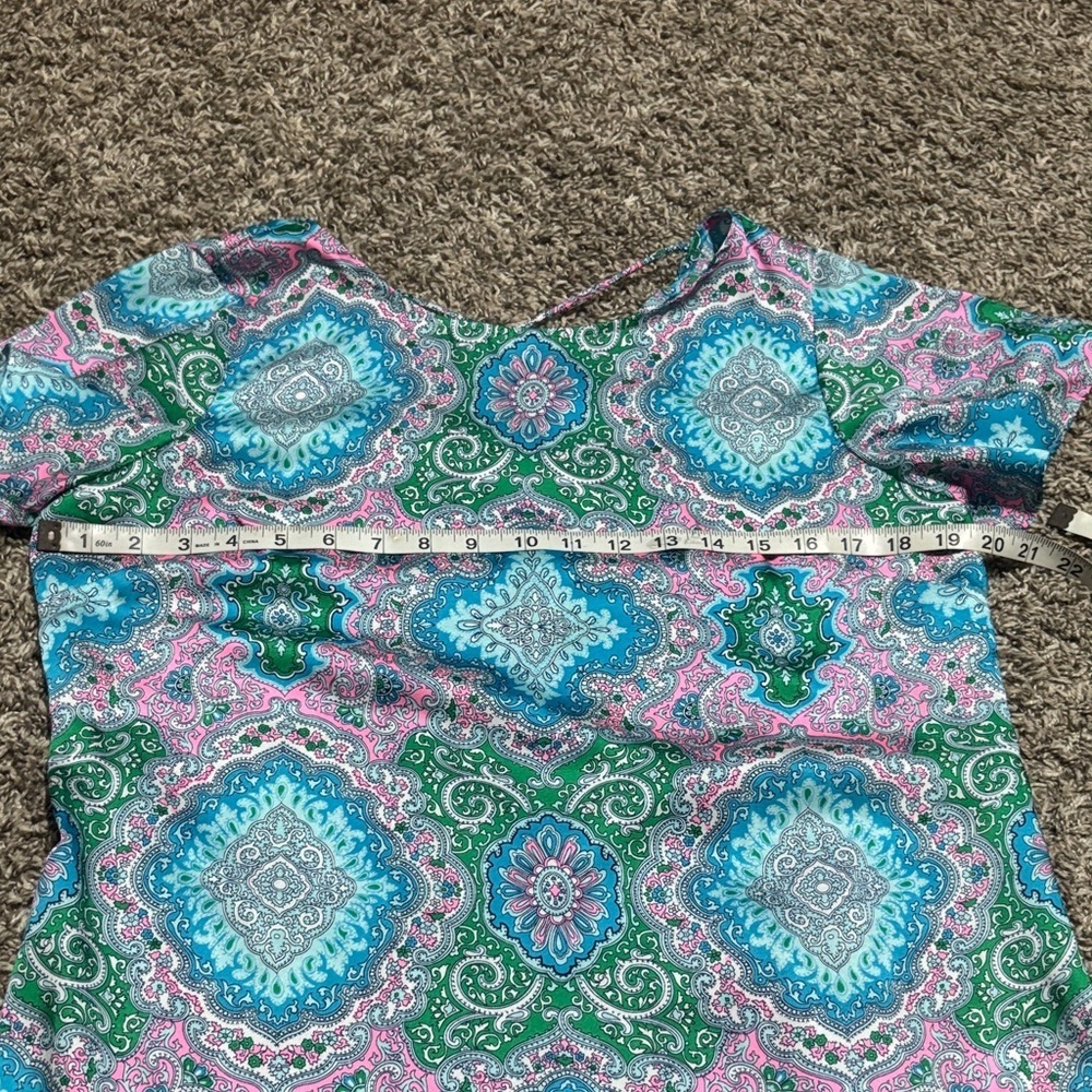 Talbots Blue and Green Paisley Blouse - Picture 7 of 10